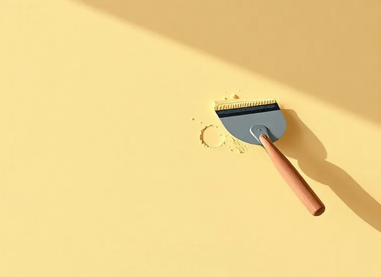 Application d'un enduit décoratif à la lisseuse sur un mur