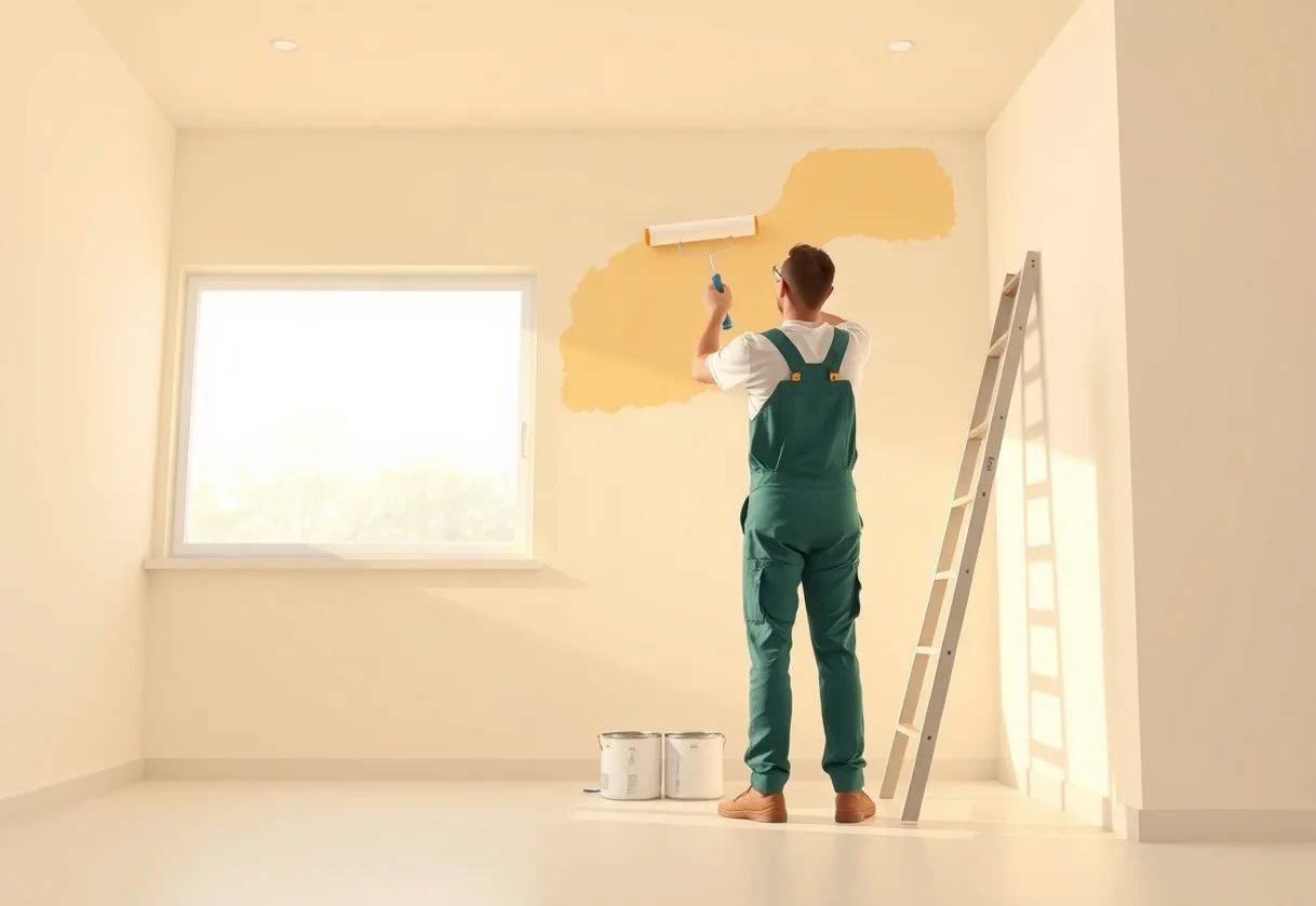 Peintre Bouguenais 44340 en intervention sur un chantier